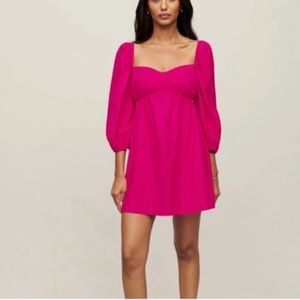 Reformation Farley Long Sleeve Mini Dress Corvette